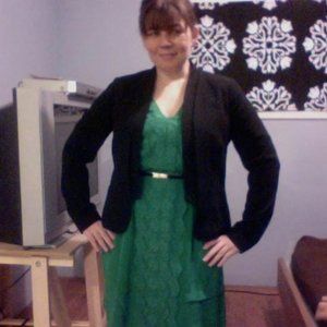 Daniel Rainn Black Blazer Size L Fitted w Kimono style front